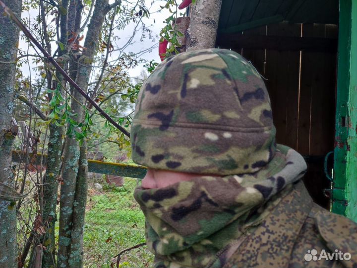 Флисовая Мужская шапка + шарф баф