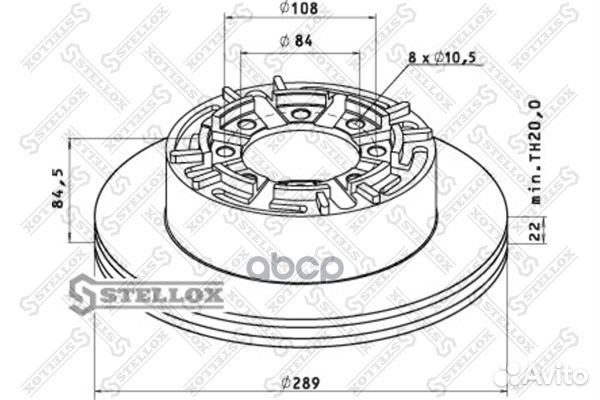 85-00737-SX диск торм. 1шт. задн 289/84x22/84