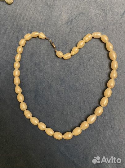 Колье жемчуг речной натуральный