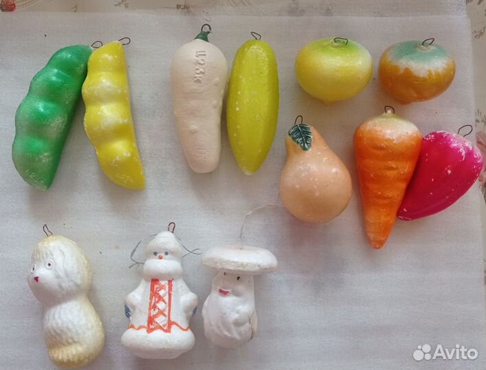 Елочные игрушки СССР - пенопласт, вата