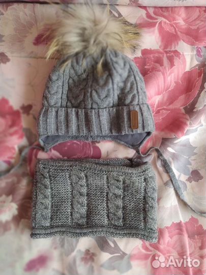 Комплект шапка и шарф для мальчика 48 50