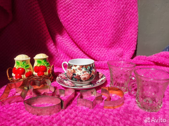 Чайная пара,формы для печенья,гранёный стакан СССР