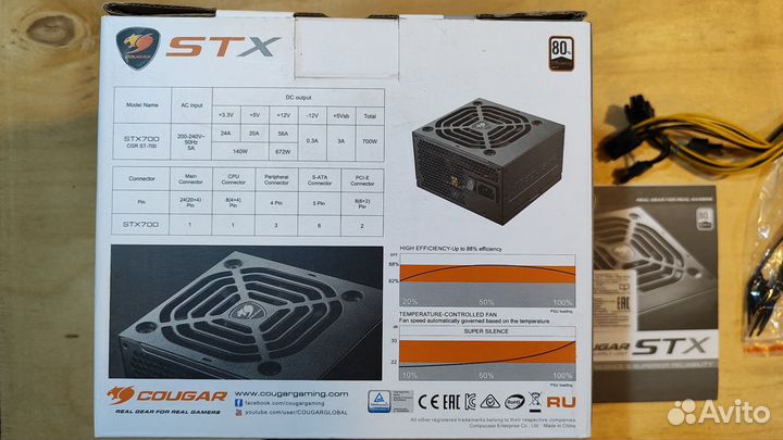 Блок питания на гарантии для пк Cougar STX 700w