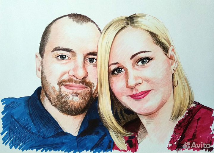 Портрет по фотографии. Шарж по фото. Художник