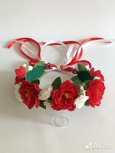 Венок с цветами. Ободок с рамашками
