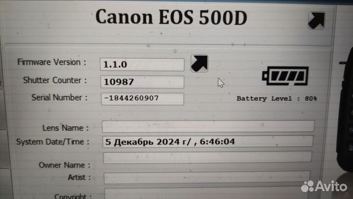 Canon 500D body (пробег 10 т)