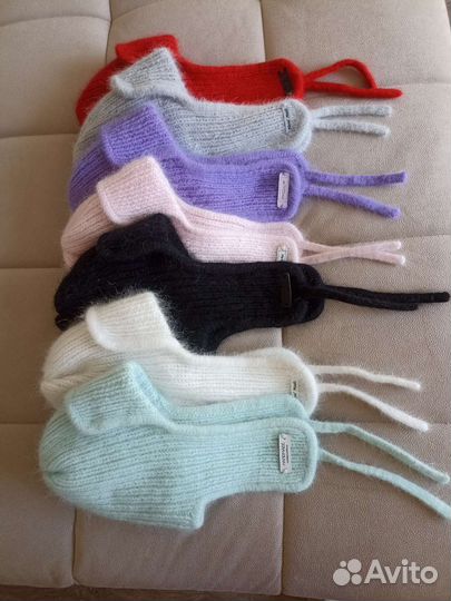 Шапки-ушанки вязанные