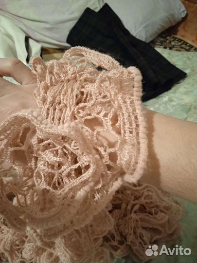 Шарф бежевый и пудрово-розовый