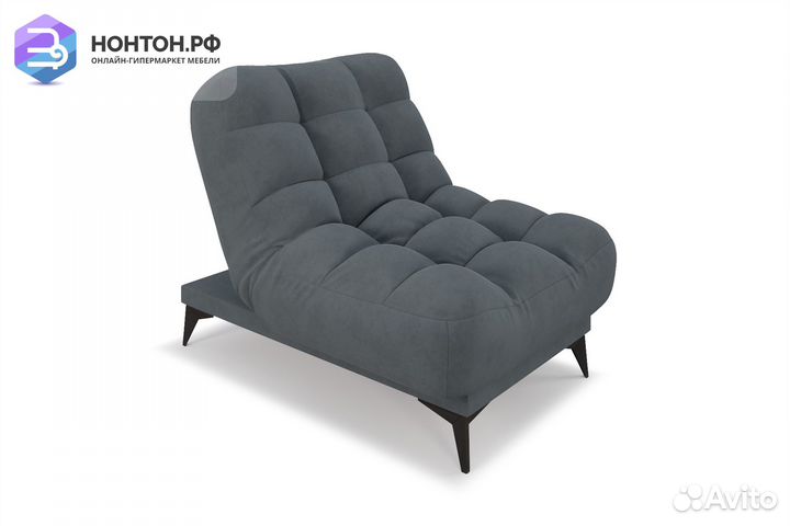 Кресло клик-кляк Арно велюр серо-синий