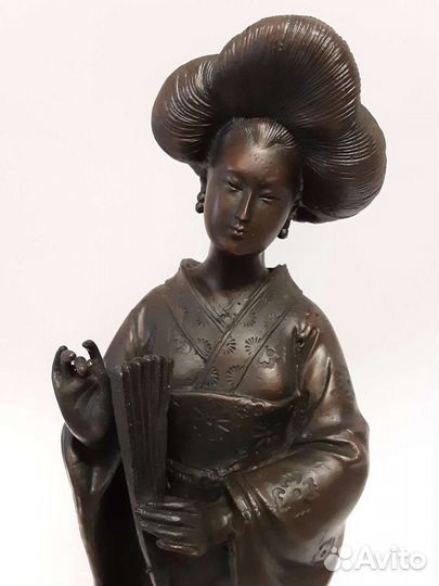 Статуэтка японская Гейша бронза камень
