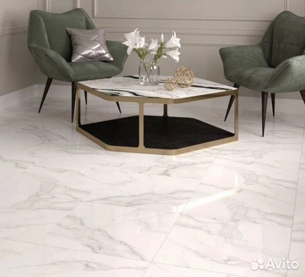 Напольная плитка 60х60 Carrara premium white