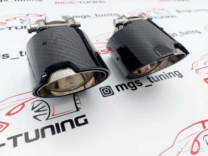 Насадки на выхлоп 102мм бмв M Pro карбон 1x1