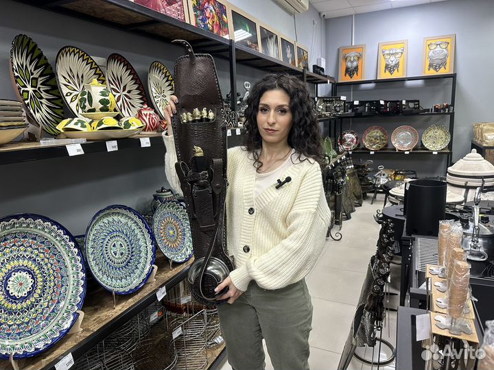 Набор шампуров в кожаном чехле