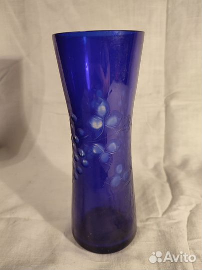 Ваза синее стекло СССР