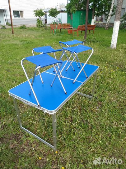 Комплект стол со стульями усиленный, кемпинг