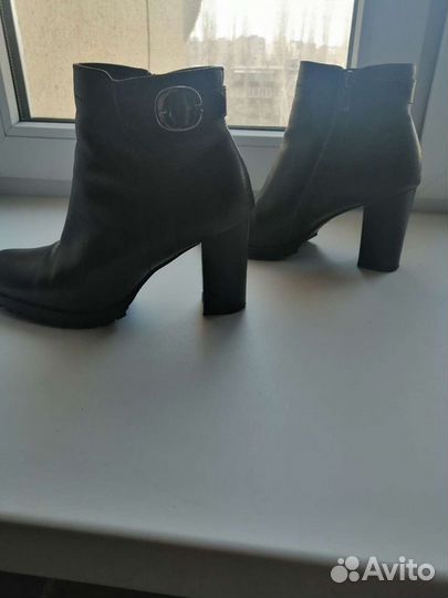 Ботинки темно-коричневые,нат.кожа