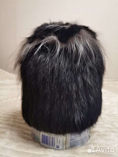 Шапка норковая вязаная женская