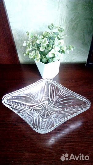 Ваза и салатник хрустальный