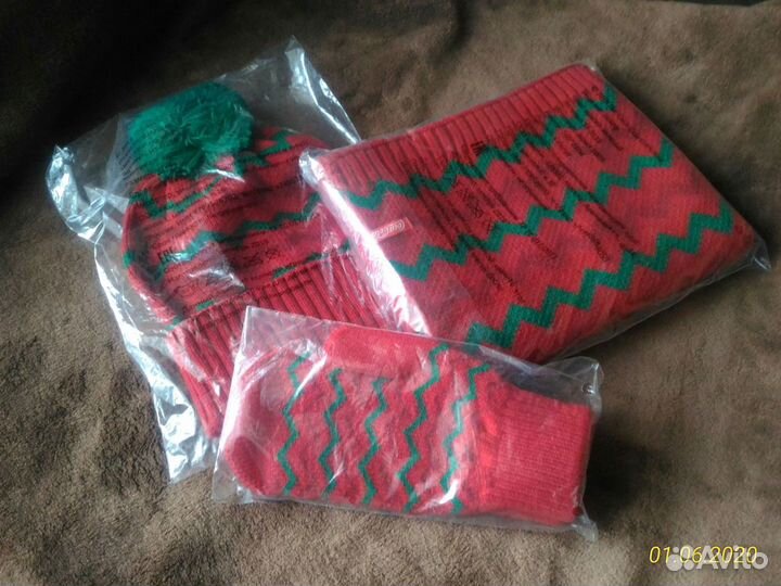 Coca-Cola Кока-Кола Набор шапка, шарф, варежки