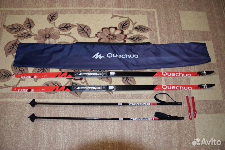 Лыжи беговые Quechua + палки + чехол