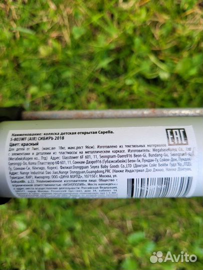 Коляска прогулочная Capella S-803WF Air Сибирь