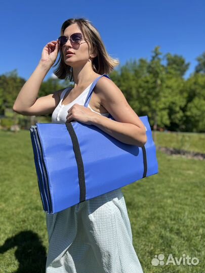 Пляжный коврик складной жёлтый