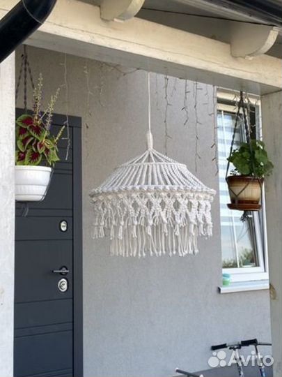 Абажур люстра плетеный макраме