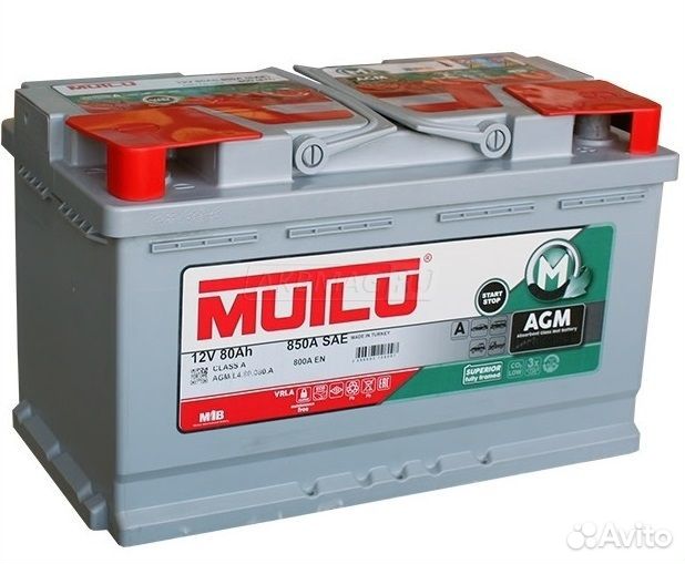 Аккумулятор гелевый 80 Ач AGM Mutlu на Volvo Kia