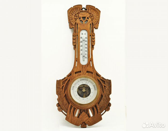 Старинные барометр + термометр Германия Модерн