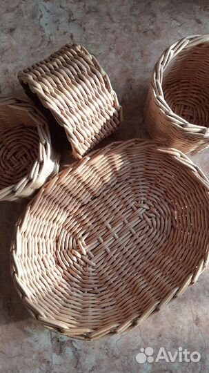 Корзина плетеная круглая