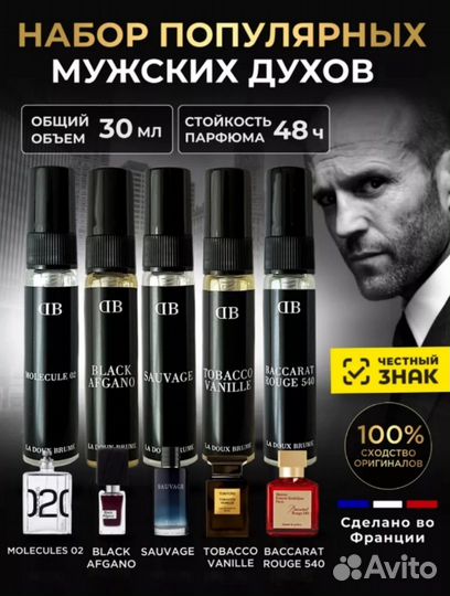 Набор пробников мужских духов