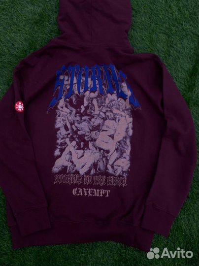 Зип худи от Cav Empt в бордовом варианте