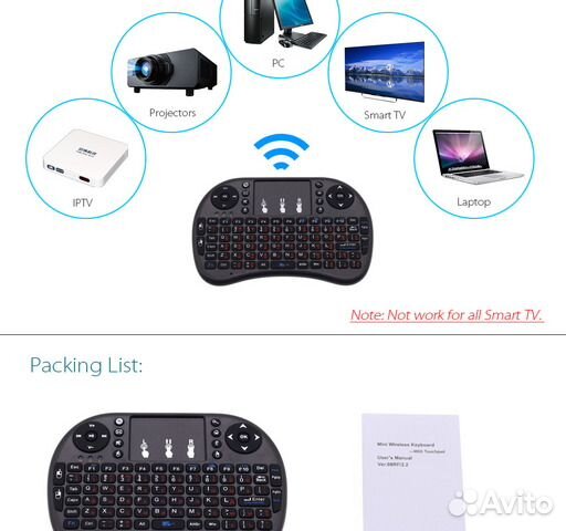 Мини клавиатура с тачпадом (брак)