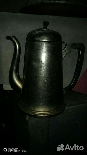 Старинный заварочный чайник, латунь