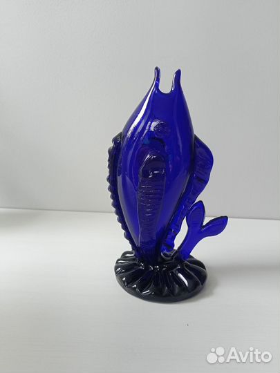 Ваза для цветов синее стекло СССР