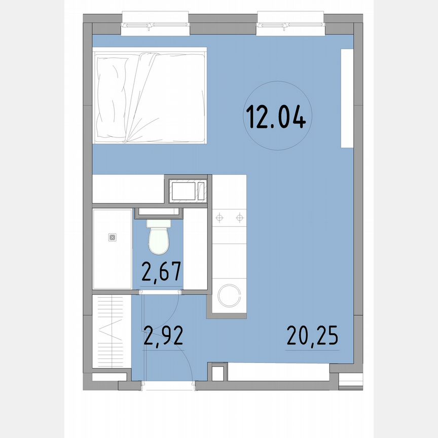 1-к. апартаменты, 27,5 м², 12/13 эт.
