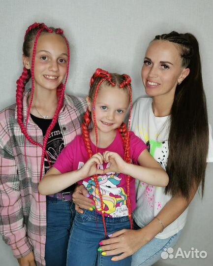 Косы с канекалоном,афрокосы,цветной ряд,зизи,дреды