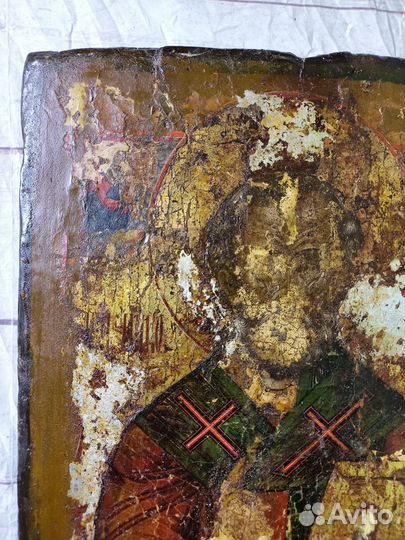 Икона старинная Николай Чудотворец. В реставрацию