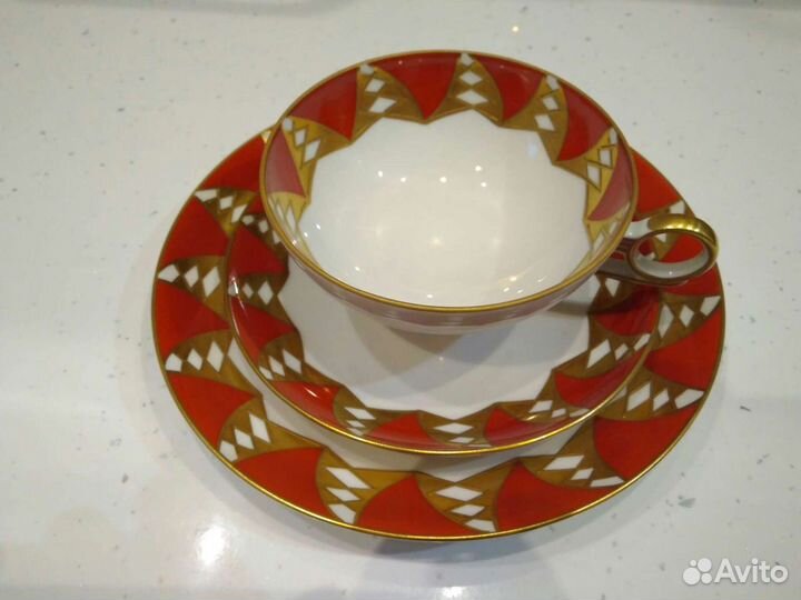 Новый Фарфор Goldrelief handgemalt 1764 Wallendоrf