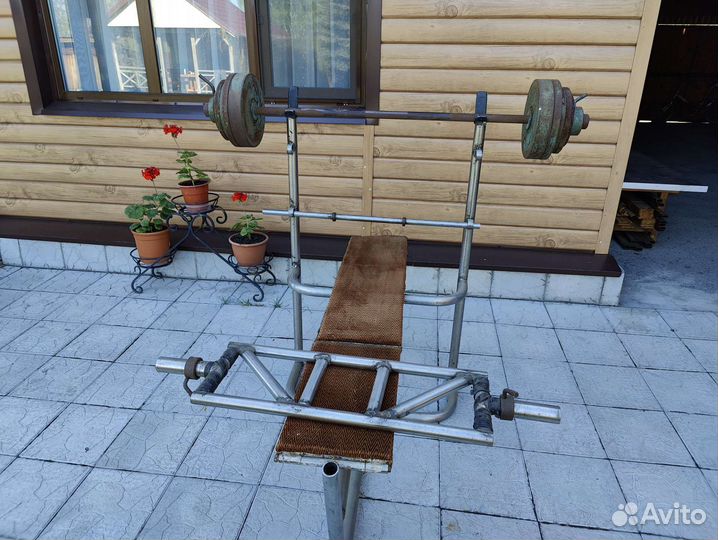 Штанга 100 кг со скамьей
