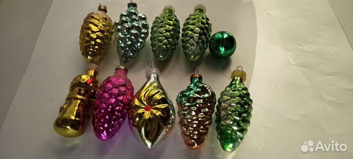Новогодние украшения ссср.Стекло