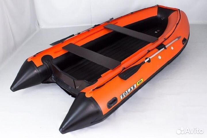 Лодка надувная моторная solar-420 К Максима, оранж