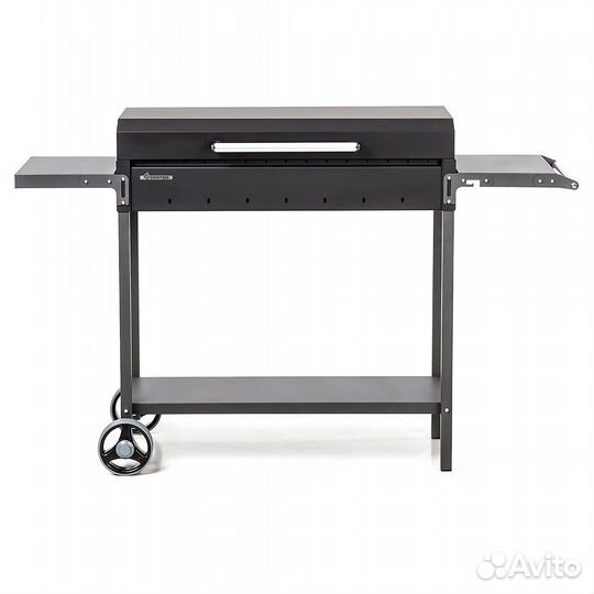 Мангал с крышкой барбекю и полкой на колесах