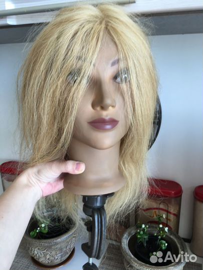 Манекен голова для причесок натуральные волосы