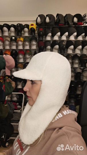 Балаклава женская с козырьком из эко меха