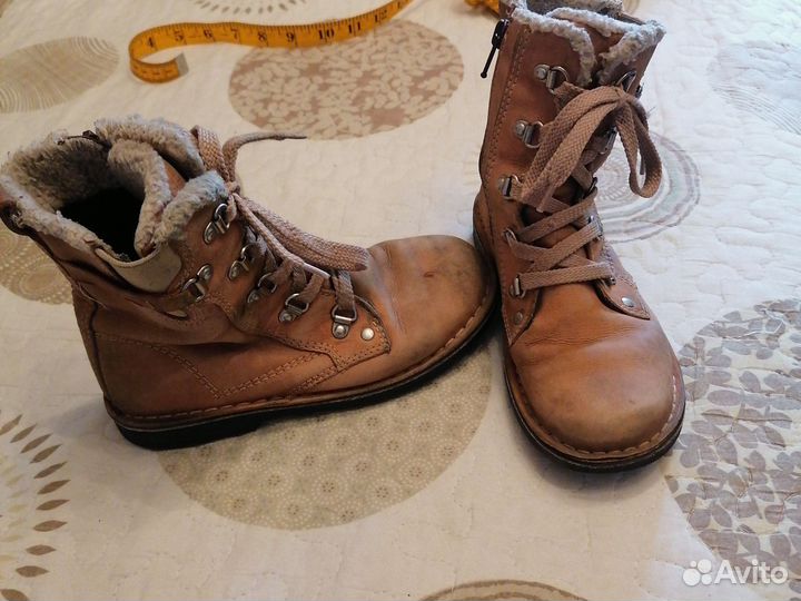 Ботинки льняные и сапоги кожанные