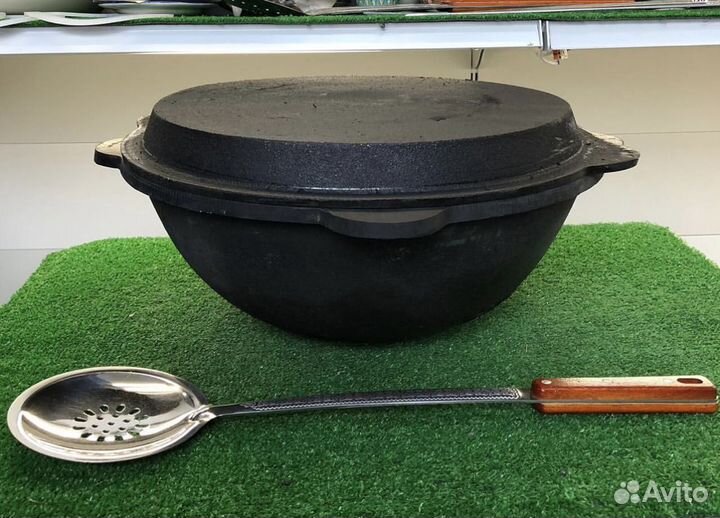 Казан 12л с крышкой сковородой