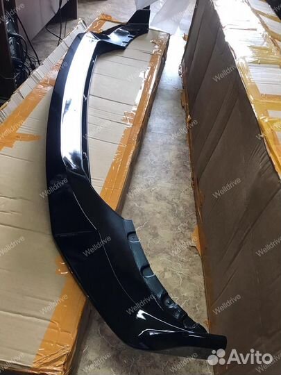 Губа передняя BMW X5 G05 черный глянец