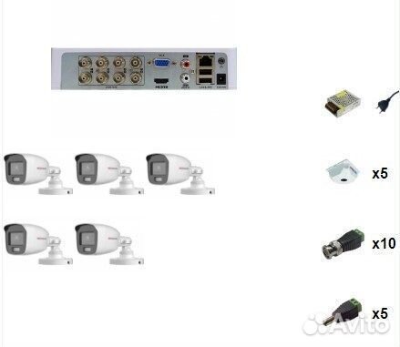 Комплект видеонаблюдения HiWatch 4 камеры ColorVu