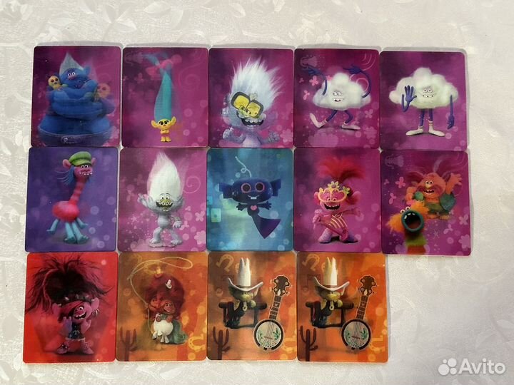 Карточки коллекционные Trolls(тролли) от 5